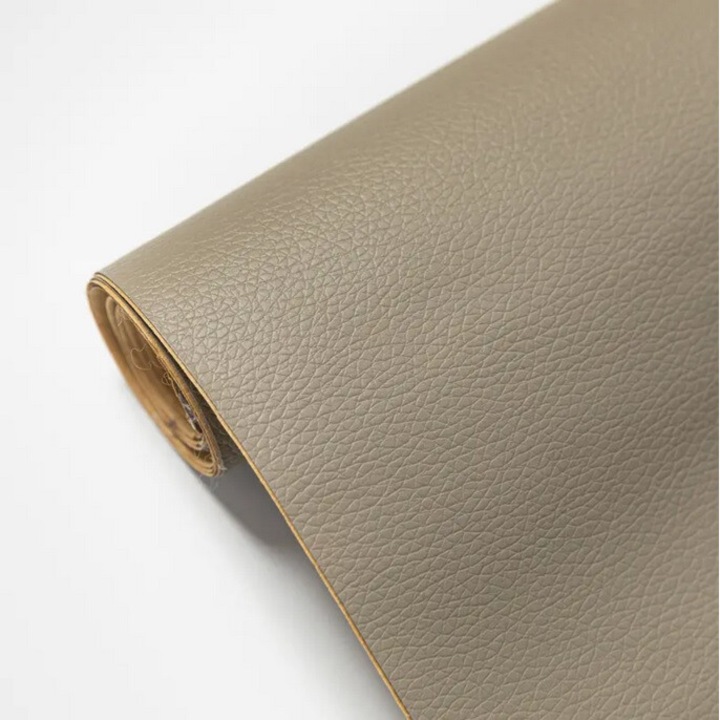 Самозалепващо екологично кожено фолио за възстановяване и претапициране на диван, стол, интериор на кола, кожени артикули, DAVIDAMI CONCEPT®, ролка 138 cm x 50 cm, сиво