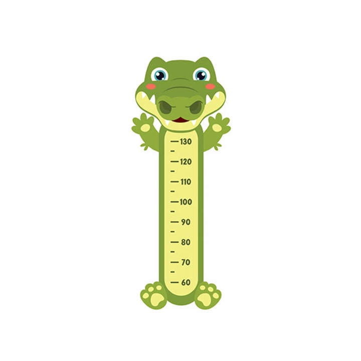 Sticker autocolant La Print, metru pentru masurare inaltime copii, model crocodil, 60-130 cm