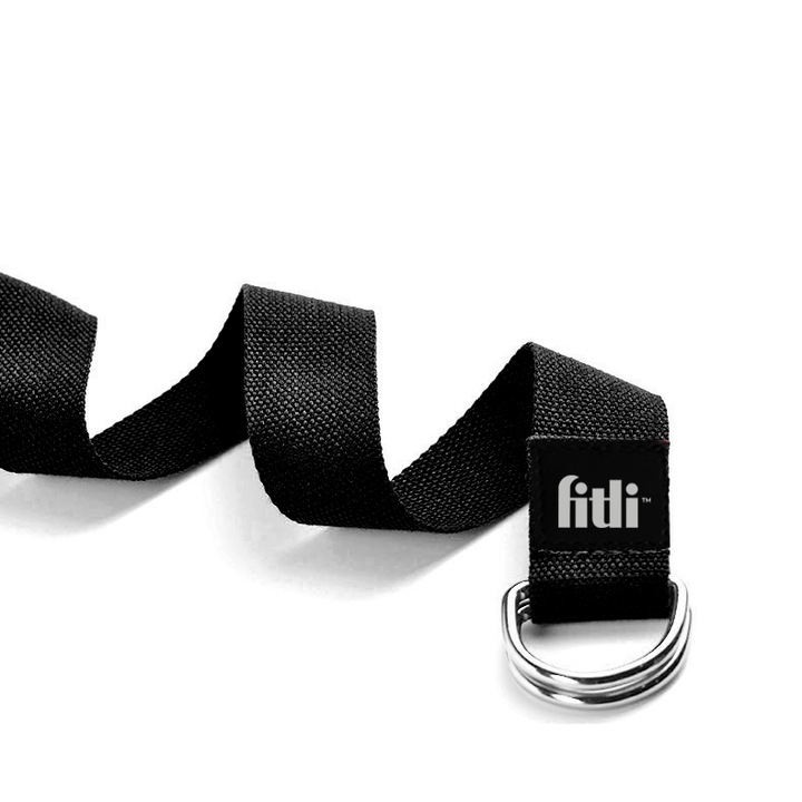 Jóga öv nagy intenzitású gyakorlatokhoz, 300 cm, fekete