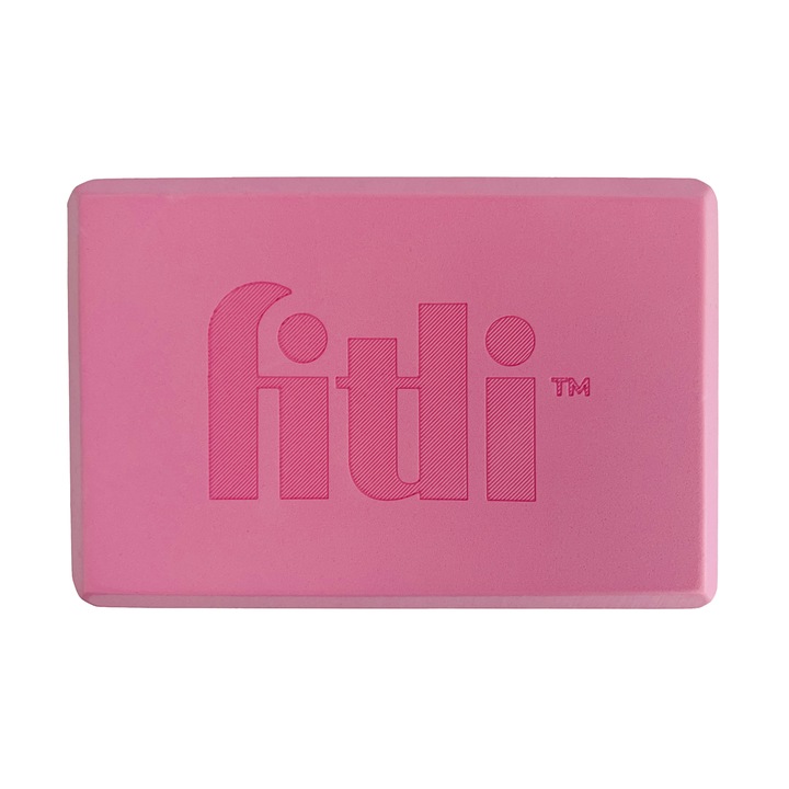 Куб за йога и пилатес, Фитнес блок, 23х15см, FitLi, Розов