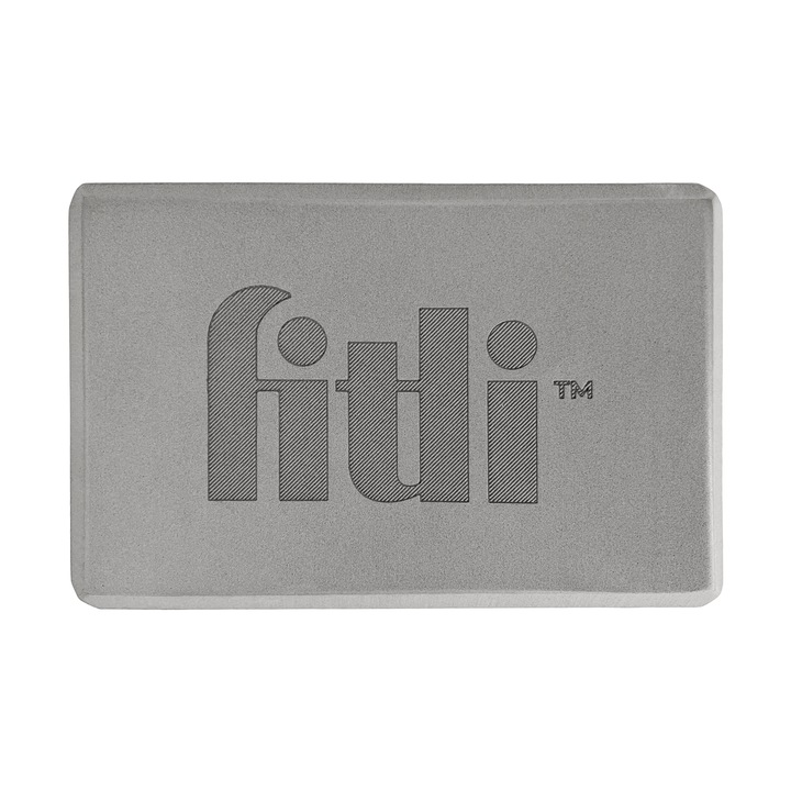 Куб за йога и пилатес, Фитнес блок, 23х15см, FitLi, Сив