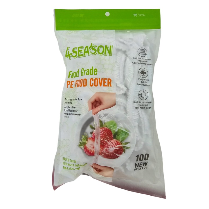 Set 100 Huse pentru Protectie Boluri si Alimente, 4 SEASON, Plastic