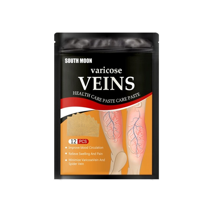 Комплект от 12 лепенки за разширени вени, южна луна, растителен екстракт