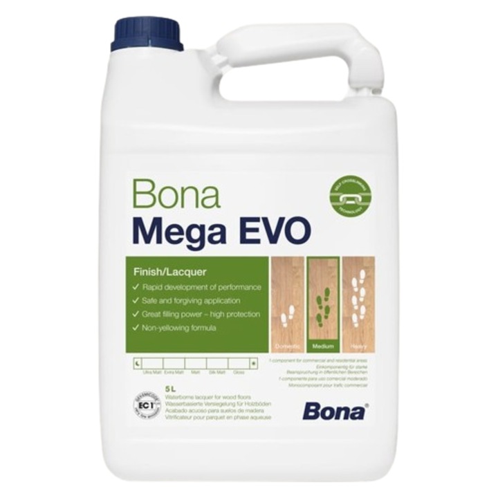 Lac pentru parchet Bona Mega EVO satinat, 5L