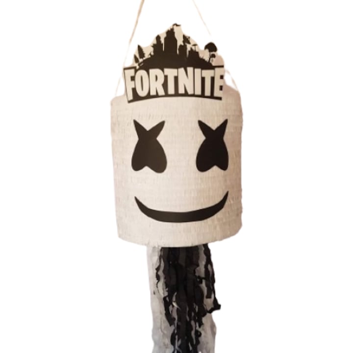 Pinata Marshmallow Smile Dj Face Fortnite + bat, 32cm diametru