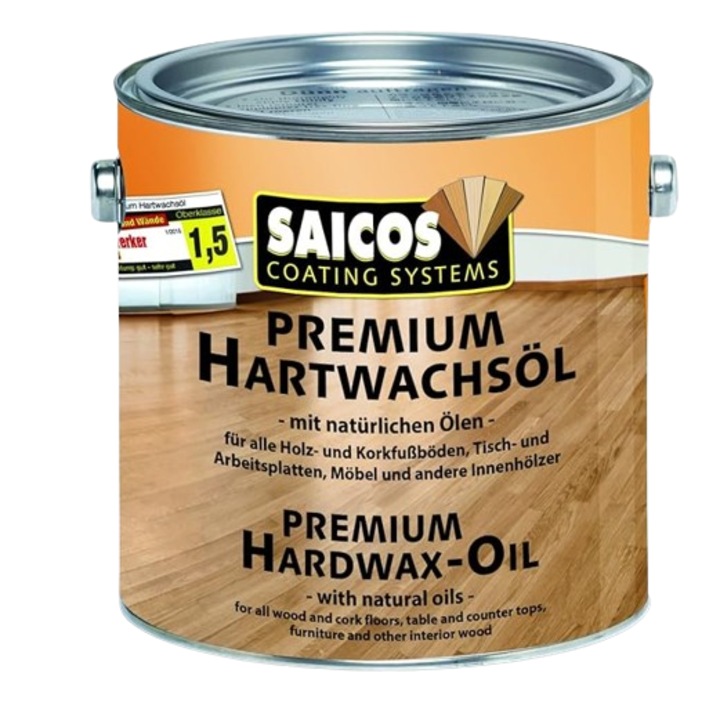 Ulei pentru parchet Saicos Hard Wax Oil Satinat, 2.5L