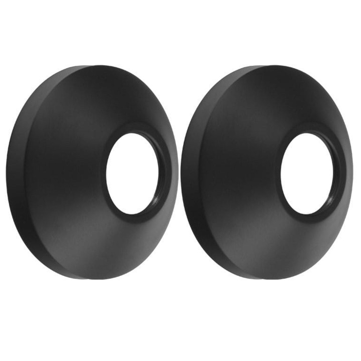 Комплект декоративни батерийни розетки, 2 бр, кръгли, резба 3/4'', 70 мм, черни матове