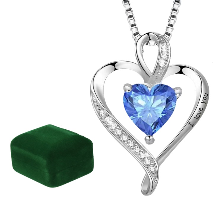 Colier dama, VIDVIE, argint 925, pandantiv inima cu zirconiu, lant 45+5cm, argintiu