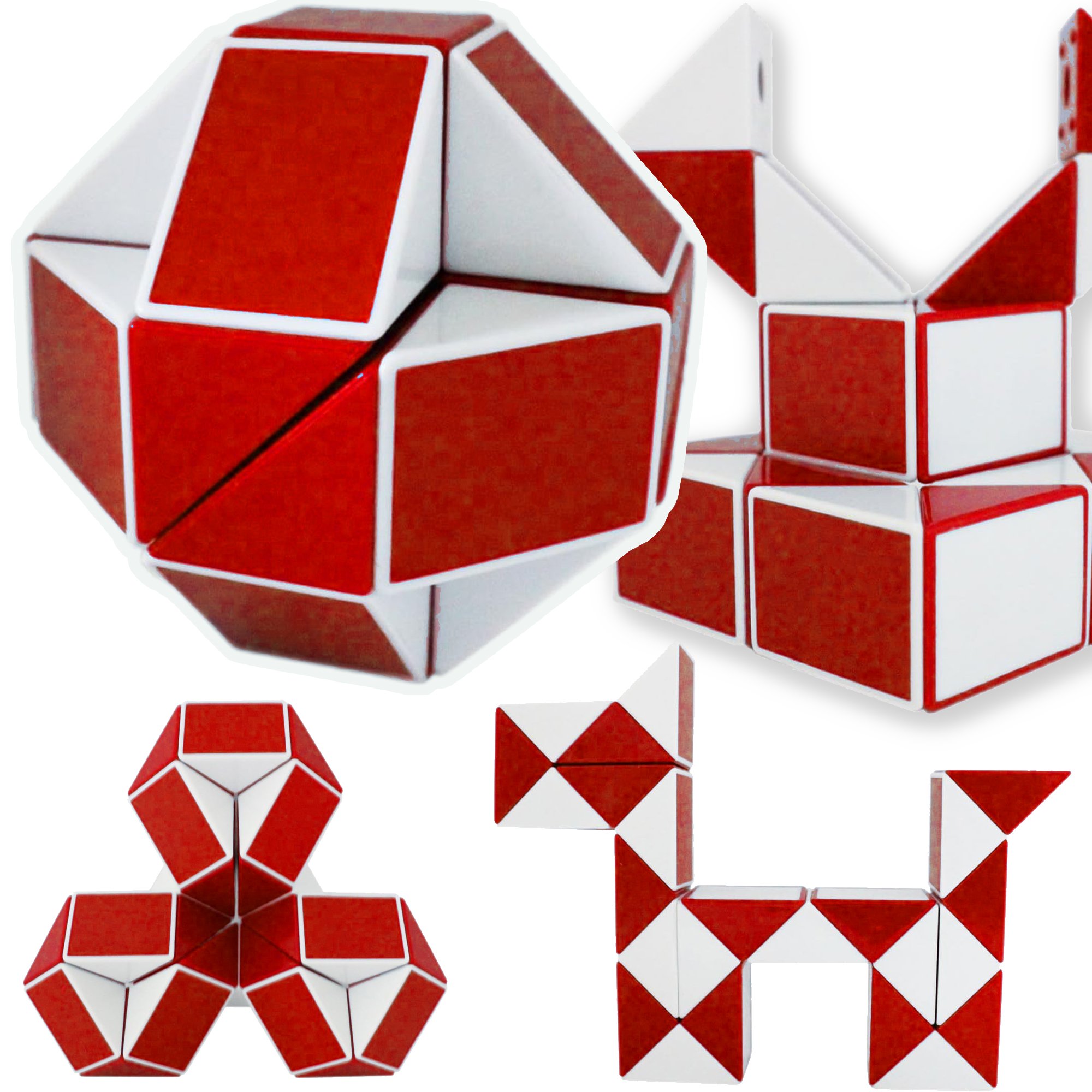 Puzzle cub magic 24 segmente 23x1,3x0,9cm, rosu - eMAG.ro