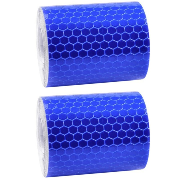 Banda reflectorizanta de avertizare, 5 cm x 30 m, albastru