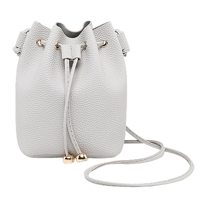 Női táska, crossbody, ökológiai bőr, szürke