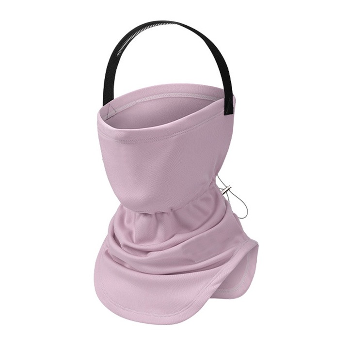 Masca de fata reutilizabila, matase artificiala, ajustabila, multifunctionala, mov/negru, pentru sporturi de exterior