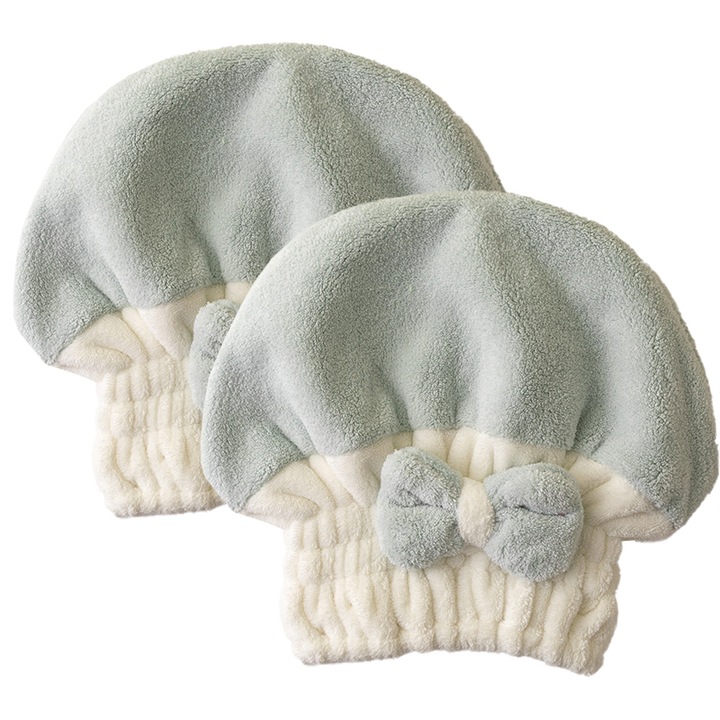 Комплект от 2 микрофибърни тюрбана за сушене на коса, супер абсорбиращи кърпи за коса