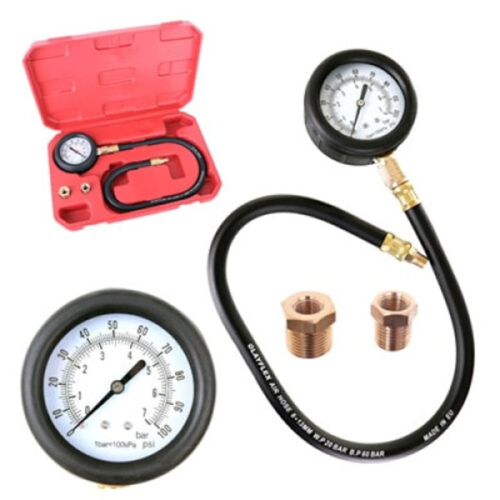 Tester presiune ulei motor, Benzina si Diesel, Manometru diagnostic, Kit complet, TC Technic