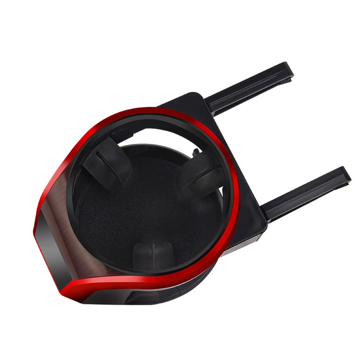 Autós tartó telefonhoz/üveghez QttvbTna, többfunkciós 2 az 1-ben, műanyag/szilikon, állítható, piros/fekete, 112x87x80 mm