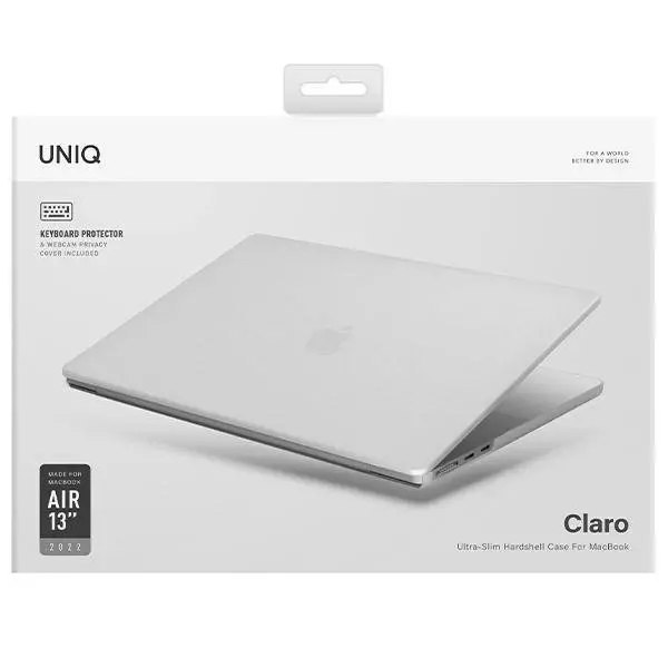 Husa laptop Uniq Claro, policarbonat, antialunecare, transparent/mat, pentru MacBook Air 13 (2022)