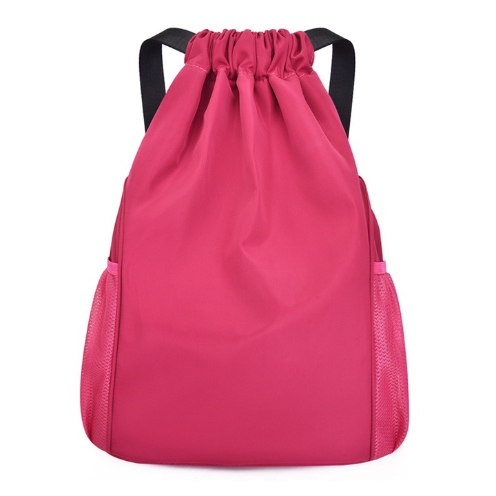 Rucsac cu sfoara, roz, capacitate mare, material durabil