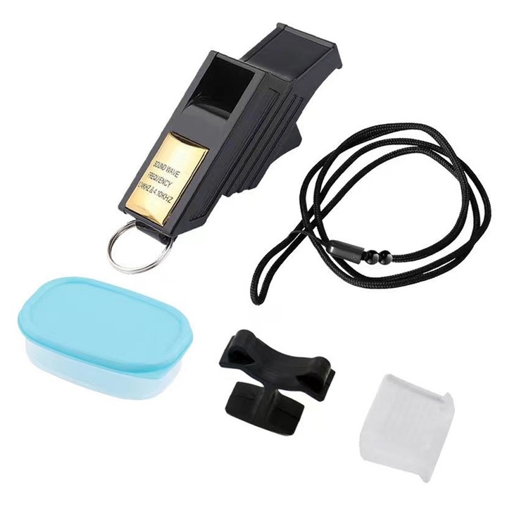 Fluier de antrenament, sunet puternic, negru