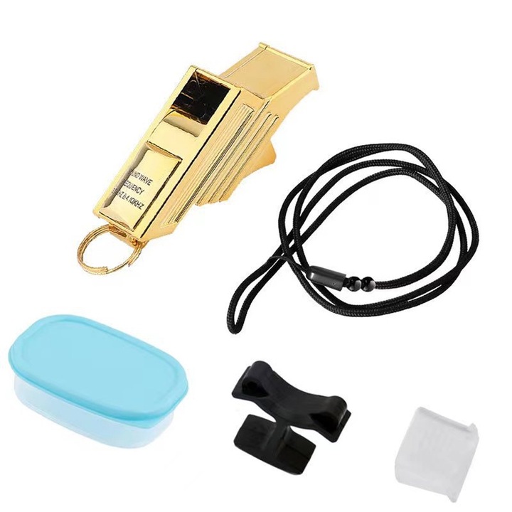 Fluier de antrenament, sunet puternic, auriu