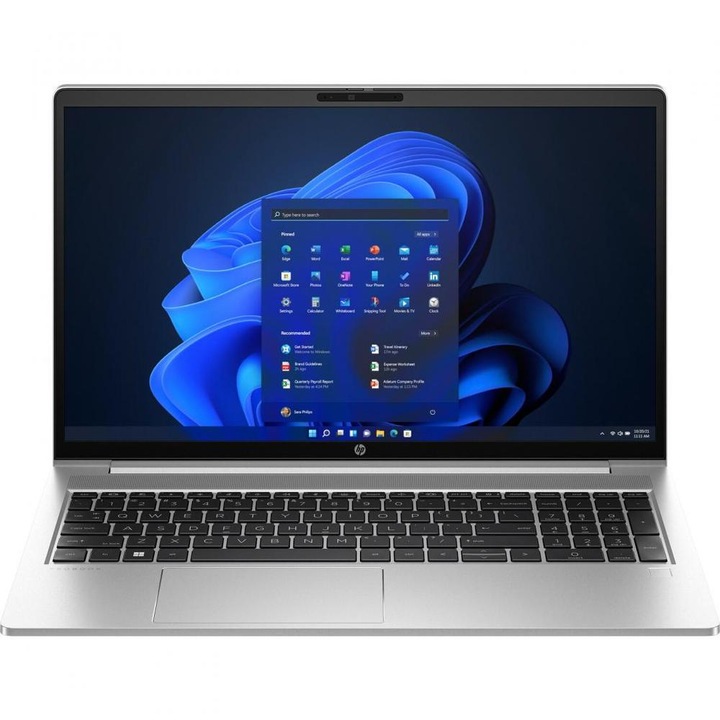 HP ProBook 450 G10 Laptop, processzor Intel® Core™ i7-1355U 12MB gyorsítótár, 5.0 GHz-ig, 15,6" Full HD, 16 GB RAM, 1 TB SSD, nVidia GeForce RTX 2050 4 GB, ezüst