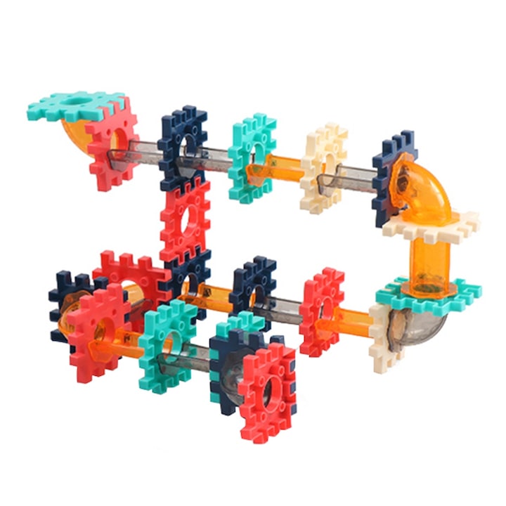 Set de 49 piese blocuri de constructie pentru educatia copiilor si arhitectura creativa, cu o gama larga de posibilitati de constructie, ideale pentru dezvoltarea creativitatii