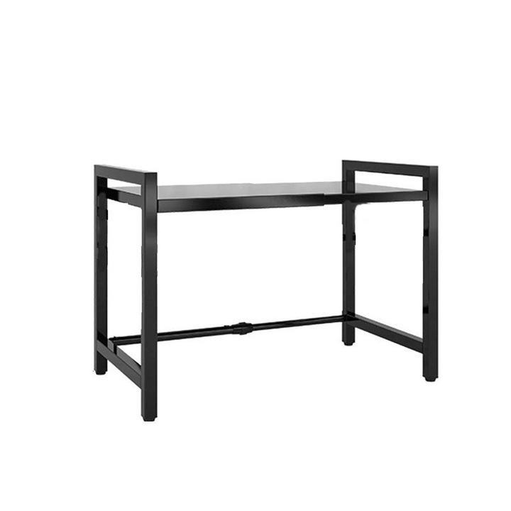 Рафт за микровълнова фурна, awwaline, Метален, черен, регулируем рафт, кухненски органайзер, 40-60 x 36,5 x 45 cm