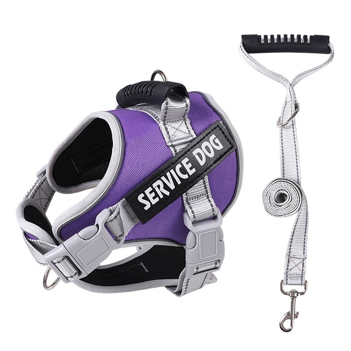 Vesta pentru caini, pentru dresaj, material respirabil, mov/gri, S