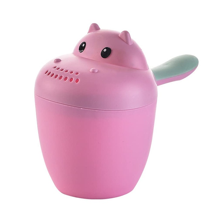 Cana de clatire pentru baie copii, roz, 14x7cm