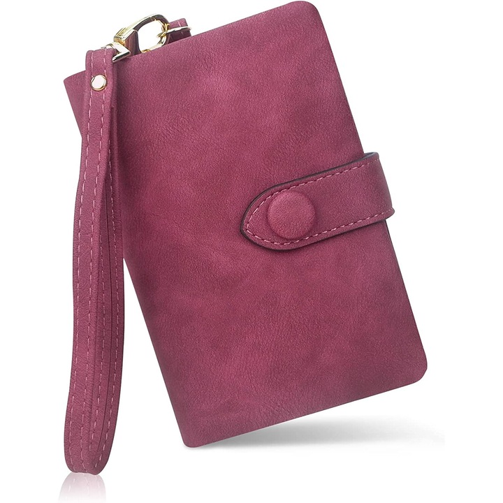 Portofel triplu cu protectie RFID, multicompartiment, piele ecologica, 14x9x3cm