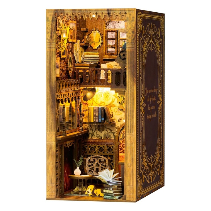 Klasszikus Library miniatűr 3D-s puzzle készlet, 172 darab, fa, könyvespolchoz