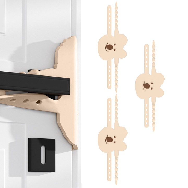 Set amortizoare usa, 3 piese, silicon, 8.2x24.5cm, galben