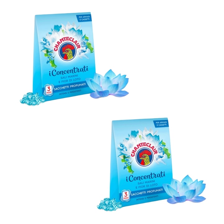 Pachet 2 x Set de Saculeti Parfumati Chanteclair Saruri Marine si Flori de Lotus, 3 x 12 g