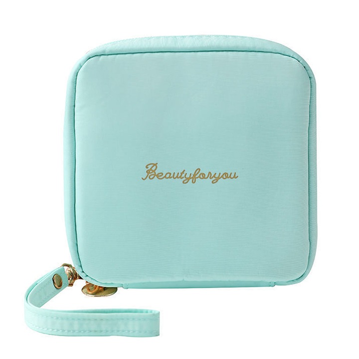 Geanta de machiaj, Panza, 13 cm, Verde