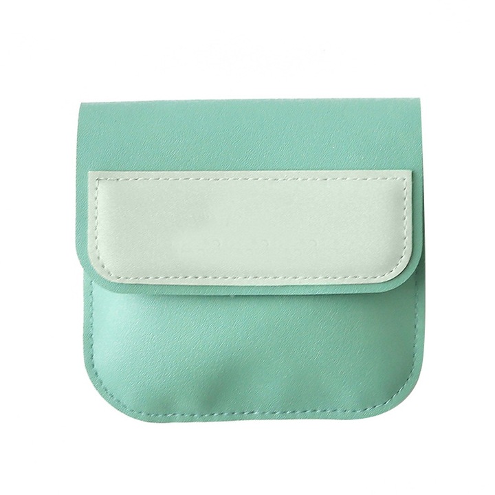 Мини портфейл, еко кожа, 10,5 х 10 см, зелен