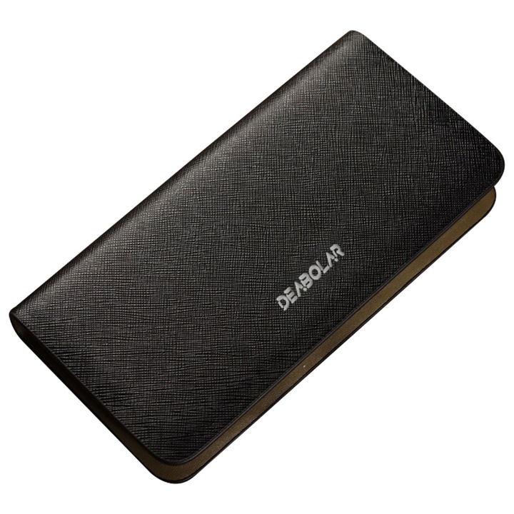 Portofel lung pentru femei, negru, 21x10.5x3cm