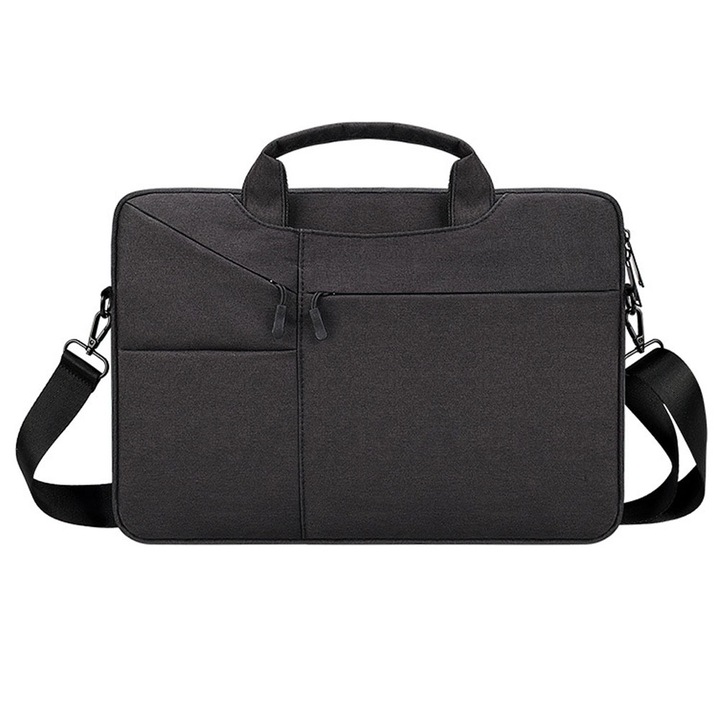 Geanta laptop, impermeabila, Poliester/Nailon, 42x31x3cm, Negru
