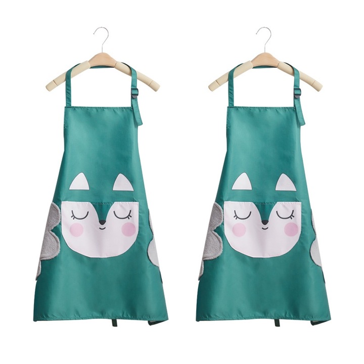 Set 2 sorturi de bucatarie, bumbac si in, multicolor, 64x70x2cm