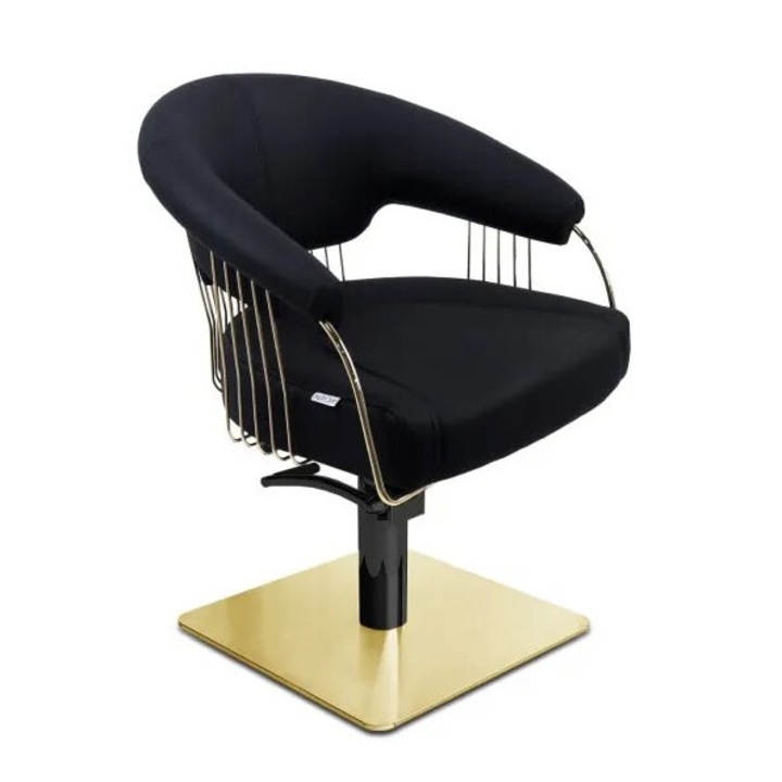 Scaun coafor Alpeda ELITE GOLD, baza patrata aurie