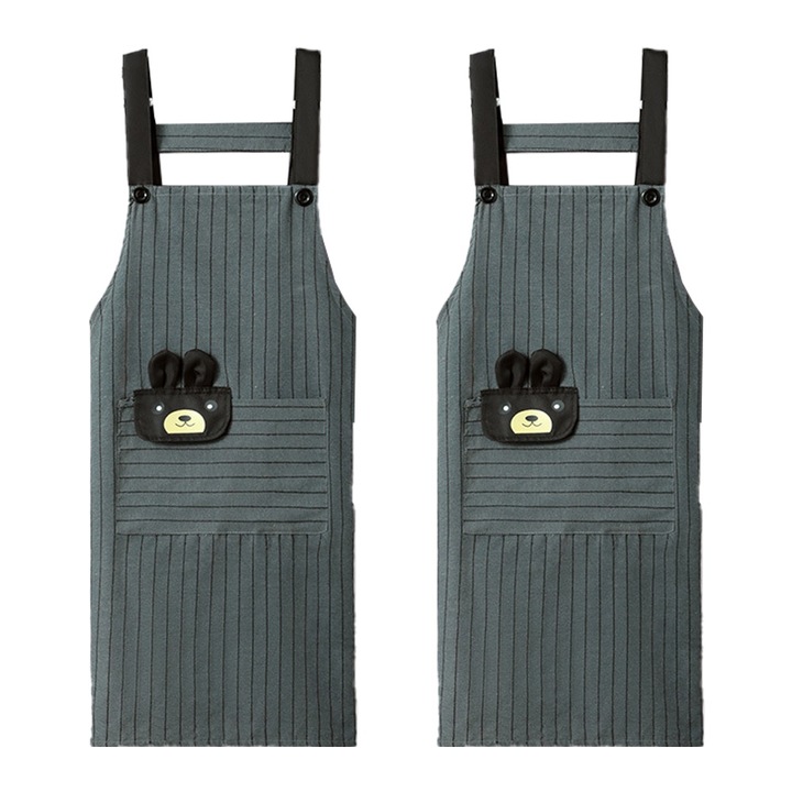 Set 2 sorturi de bucatarie, impermeabile, rezistente la pete, multicolor, 65x75x2cm