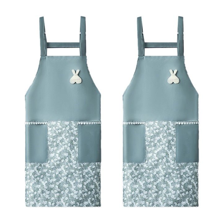 Set 2 sorturi de bucatarie, impermeabile si antipete, albastru, 65x70x2cm