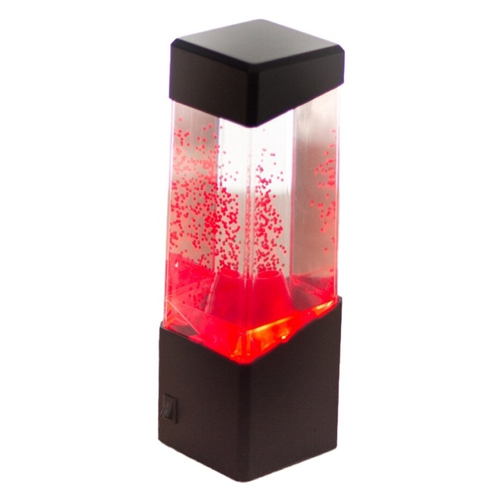 Нощна лампа тип аквариум, смяна на цвета, черна, 40х14.4см