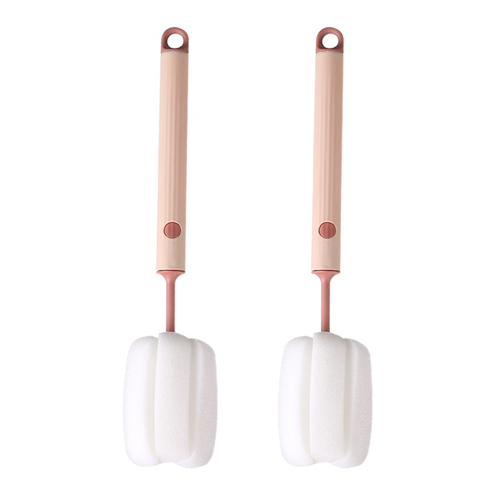 2 db-os palacktisztító kefe készlet, szivacs, fehér, 27x5cm