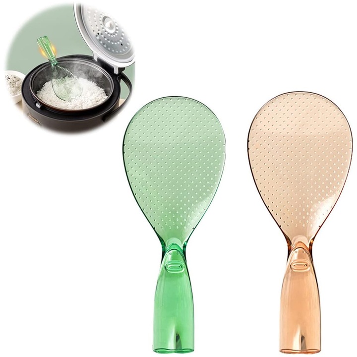 Set 2 linguri de orez, verde/orange, 9x7.6x3cm