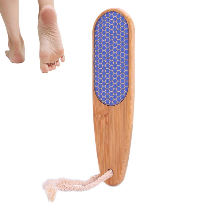 Pila cosmetica pentru picioare, suprafata nano sticla, maner lemn nanmu, utilizare umed/uscat