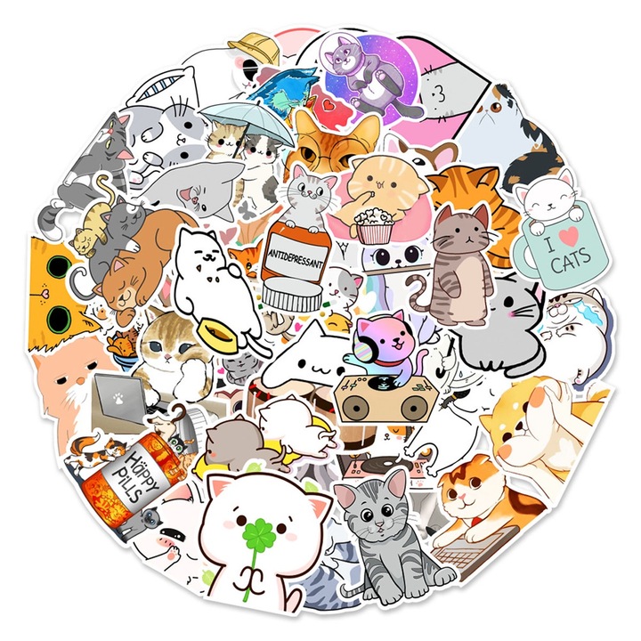 Set 100 abtibilduri unghii, Cozevdnt, PVC, Cu model Animale, Multicolor, 4x8 cm