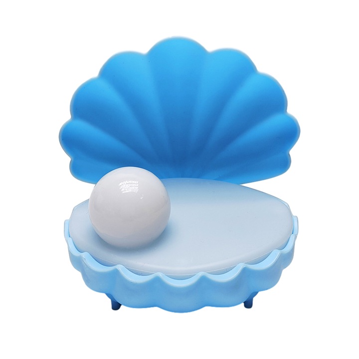 Нощна лампа за деца, плажна тематика, синя, 11.5x10.8см