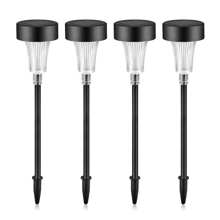 4 darabos napelemes kerti lámpa szett, vízálló, 6 órás töltés, 8-10 órás világítás, többszínű