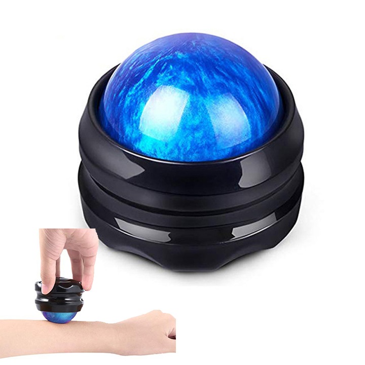 Топка за масаж на тяло, смола, 6,5x6 см, синьо/черно