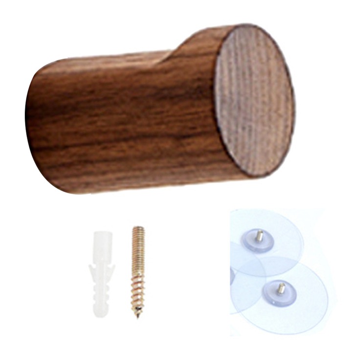 Fali kampó, natúr fa, barna, 5x3,5x3,5 cm