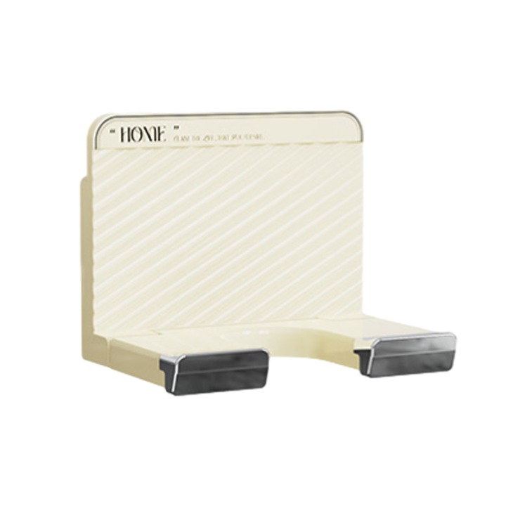 Suport autoadeziv pentru uscator de par, organizator de perete, galben deschis, rafturi